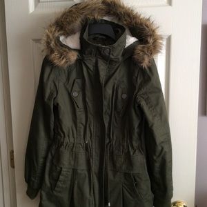 Army green utility jacket